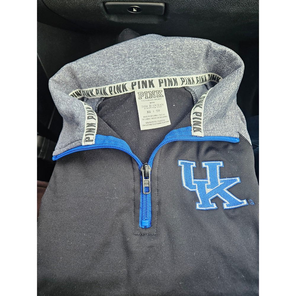 PINK Victoria's Secret Kentucky Wildcats Quarter Zip Pullover Top Women's XS Bl